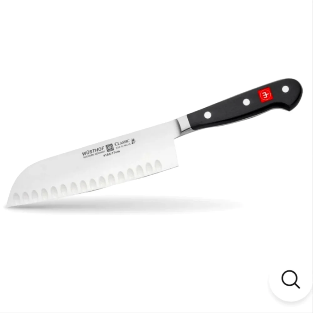 ❤BUY 5 GET 3 FREE Wüsthof 4183-7 Trident Classic Santoku Knife w/ Hollow Edge 7